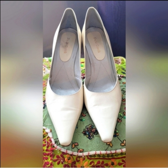 Paolo Corelli Pointed Toe Leather Pump Sz 8.5 - Picture 1 of 6